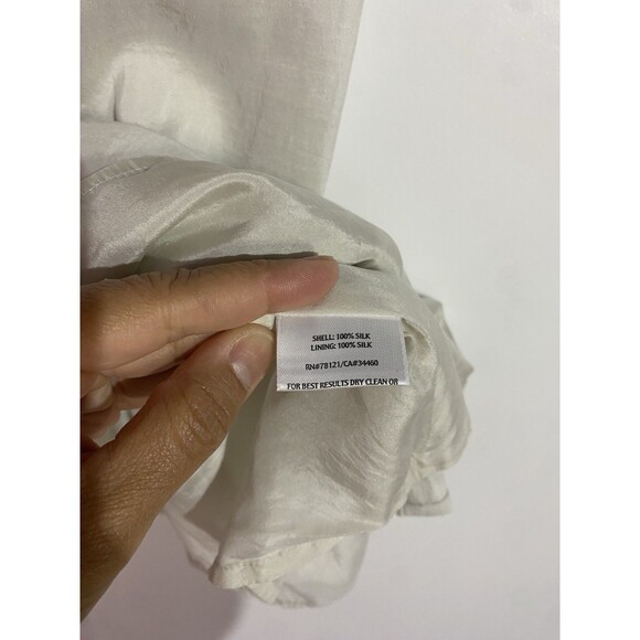 Eileen Fisher Tank Top M Cream Silk Minimalist Babydoll Travel Classic Office - Picture 6 of 15